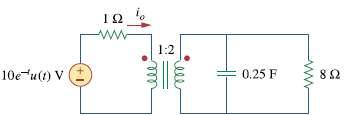 For the ideal transformer circuit in Fig. 16.63, determine i0