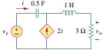 Obtain the transfer function H(s) = V0 /Vs for the