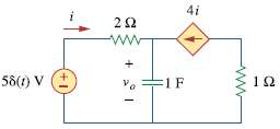 The capacitor in the circuit of Fig. 16.38 is initially
