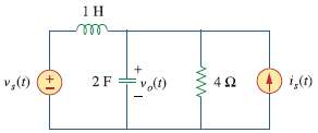 Develop the state equations for the circuit shown in Fig.