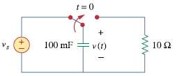 Find v(t), t > 0 in the circuit of Fig.