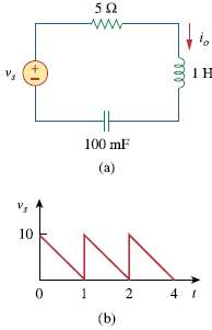 Find the response io for the circuit in Fig. 17.72(a),