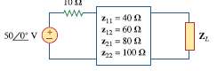Determine the average power delivered to ZL 5 j4 =
