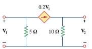 Obtain the admittance parameter equivalent circuit of the two-port in