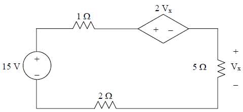 Find Vx in the circuit of Fig. 2.85.
Figure 2.85 For