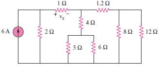 In the circuit shown in Fig. 2.87, determine vx and