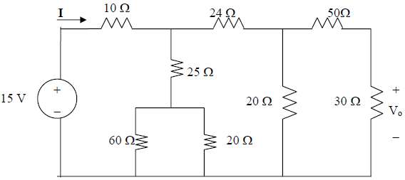 Find i and Vo in the circuit of Fig. 2.100.
Figure