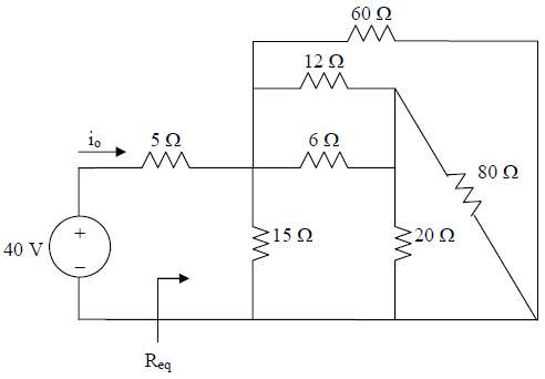 Find Req and io in the circuit of Fig. 2.102.
Figure