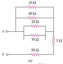 Find the equivalent resistance at terminals a-b of each circuit
