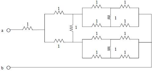 Find Zab in the four way power divider circuit in