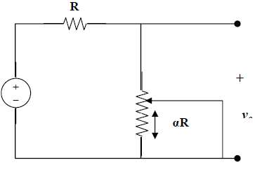 In the circuit in Fig. 2.137, the wiper divides the