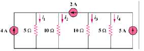 Given the circuit in Fig. 3.53, calculate the currents i1