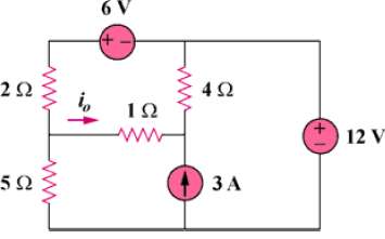 Use mesh analysis to obtain io in the circuit of