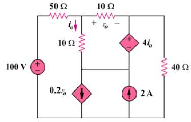 Find vo, and io in the circuit of Fig. 3.108.
Figure