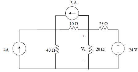 Find the voltage Vo in the circuit of Fig. 3.112.Figure