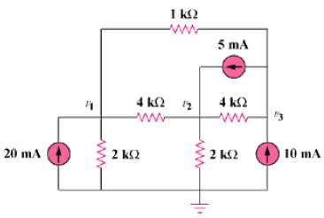 For the circuit in Fig. 3.113, write the node voltage