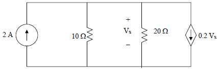 Apply nodal analysis to solve for Vs in the circuit