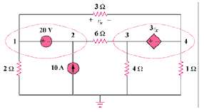 Find the node voltages in the circuit of Fig. 3.12?
Figure