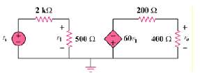 For the circuit in Fig. 3.123, find the gain vo/vs.
Figure