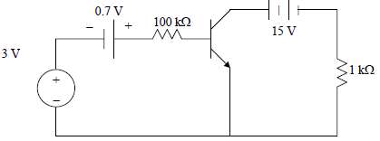 For the transistor circuit shown in Fig. 3.125, find IB