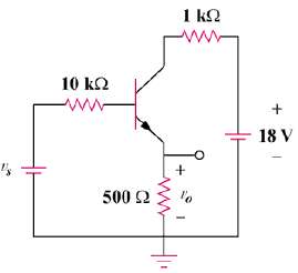Calculate vs for the transistor in Fig. 3.126, given that