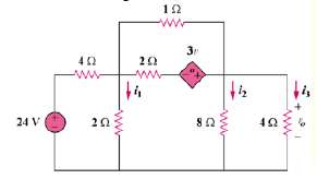 In the circuit in Fig. 3.34, determine the currents i1,