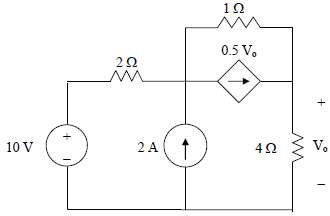 Use superposition to find Vo in the circuit of Fig.