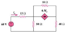 Use source transformation to find ix in the circuit of