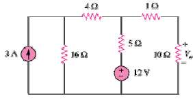 Apply Thevenin's theorem to find Vo in the circuit of