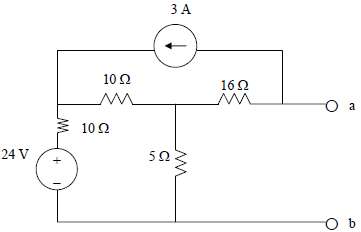 Obtain the Thevenin equivalent at terminals a-b of the circuit