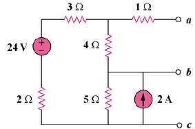 For the circuit in Fig. 4.111, obtain the Thevenin equivalent