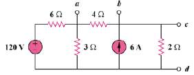 Given the circuit in Fig. 4.117, obtain the Norton equivalent