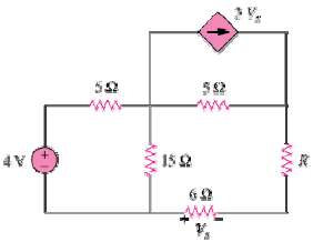 Determine the maximum power delivered to the variable resistor R