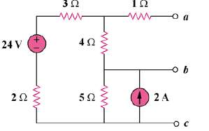 For the circuit in Fig. 4.111, obtain the Thevenin equivalent