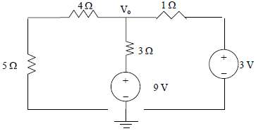 Using superposition, find Vo in the circuit of Fig. 4.76.
Figure
