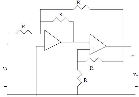 Determine the voltage transfer ratio vo/vs in the op amp