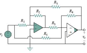 Determine the gain vo/vi of the circuit in Fig. 5.90?