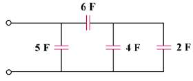 Determine the equivalent capacitance for each of the circuits in
