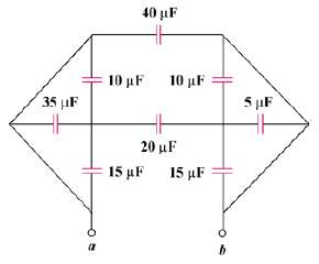 Obtain the equivalent capacitance of the circuit in Fig. 6.56.