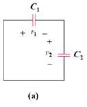(a) Show that the voltage-division rule for two capacitors in