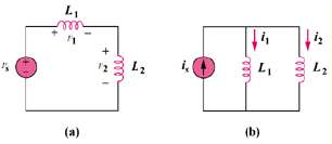 (a) For two inductors in series as in Fig. 6.81(a),