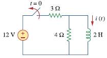 The switch in the circuit of Fig. 7.92 has been