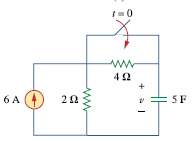 Find the capacitor voltage for t < 0 and t