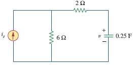 For the circuit in Fig. 7.113, is(t) = 5u(t) Find