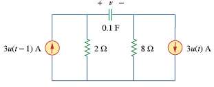 Determine v(t) for t > 0 in the circuit of