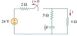 For the circuit shown in Fig. 7.85, find i(t), t