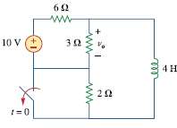 Find v0 (t) for t > 0 in the circuit