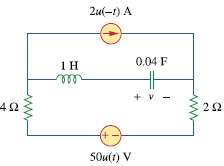 For the circuit in Fig. 8.80, find v(t) for t