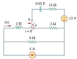 The switch in the circuit of Fig. 8.88 is moved