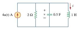 In the circuit of Fig. 8.92, find v(t) and i(t)